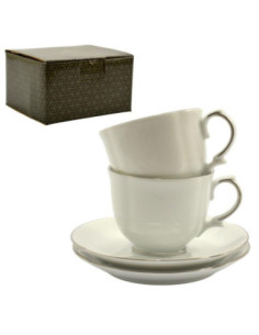 Filiżanki ze spodkami 2 sztuki Bogucice Perla Platin 1152