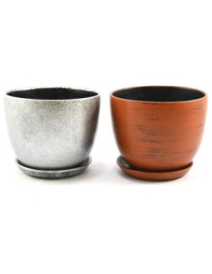 Doniczka ceramiczna z podstawką Classic 19 20,5x18cm mix