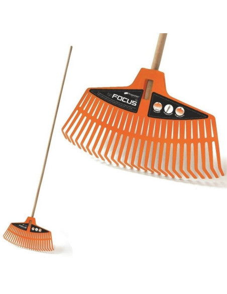 Grabie do liści plastikowe Focus pomarańczowe 25 zęby IGR2