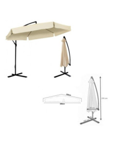 Parasol ogrodowy 3m Banana beż 2866