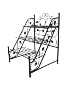 Kwietnik metalowy 3 półki czarny 60x60x83cm 9574