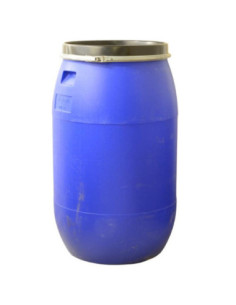 Beczka plastikowa 220L z obejmą niebieska