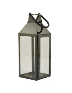 Lampion metal/szkło Latarnia 35cm czarny FF9982