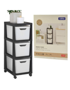 Regał 3 szuflady Brisen biały/antracyt