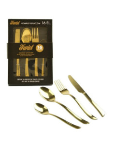 Sztućce 16 elementów Hausmann Twist złoty