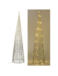 Ozdoba bożonarodzeniowa Stożek LED 80x20cm srebrny