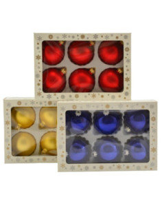 Bombki szklane 6szt 80mm gładkie mix