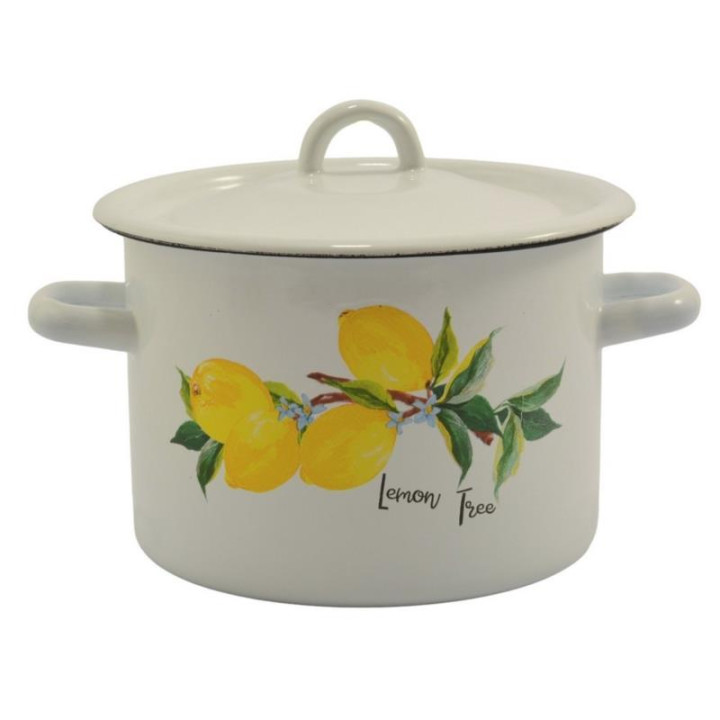 Garnek emalia 20cm 4,5L z/p Cytryna