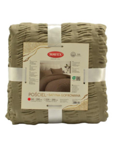 Pościel 160x200cm Satyna brąz 2 x 70x80 2