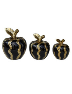 Figurka Jabłko 3szt YD23B004GB czarny-złoy 2