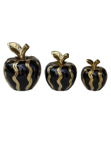 Figurka Jabłko 3szt YD23B004GB czarny-złoy