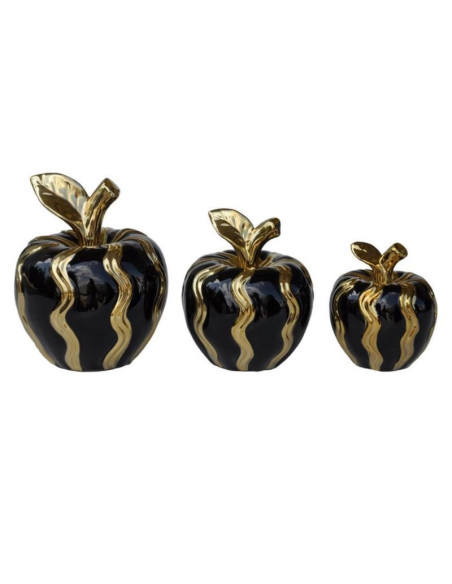 Figurka Jabłko 3szt YD23B004GB czarny-złoy