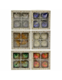 Bombki szklane 4szt 100mm dekorowane mix 2