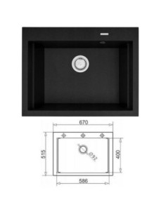 Zlew Pyramis Siros 67x51,5 1B czarny 2