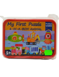 Ukladanka drewniana pojazdy ze zwierzatkami 338808 2