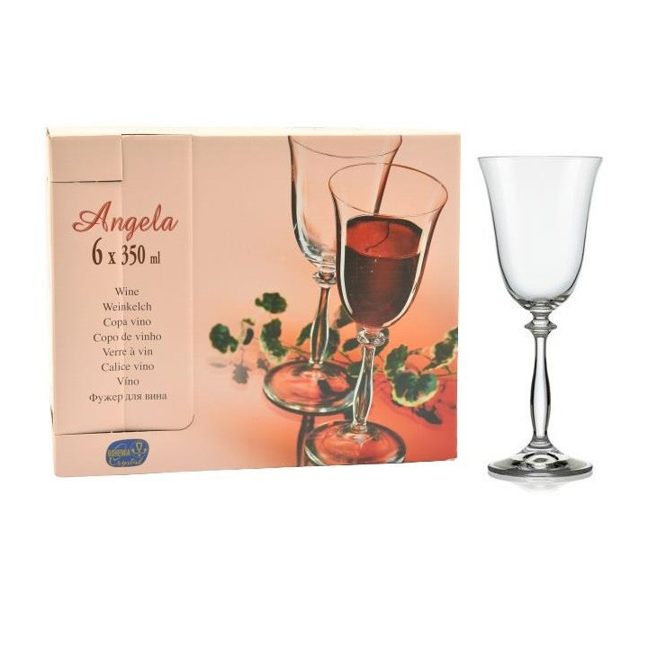 Kieliszki do wina 350ml 6szt Angela Bohemia