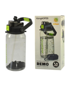 Bidon tritanowy z ustnikiem 1400ml Remo antracyt 2