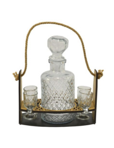 Karafka szklana Kryształ 1L 821 + 4 kieliszki 2