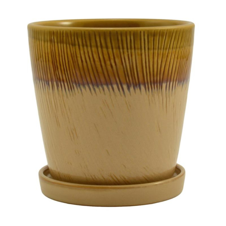 Doniczka-osłonka ceramiczna z podstawką 18cm ASC23224 mix