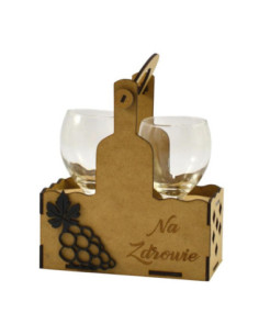 Kieliszki 2 sztuki do wina + stojak Koszyczek 2