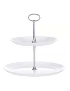 Patera 2-pozycyjna szklana Valencia biała Ambition 2