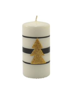 Świeca bożonarodzeniowa Walec 12cm choinka biała 4864 2