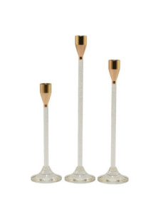 Świeczniki 3szt metal/plastik złoty 20/26/31cm 3034G 2