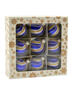 Bombki szklane 8szt 60mm dekorowane mix 2