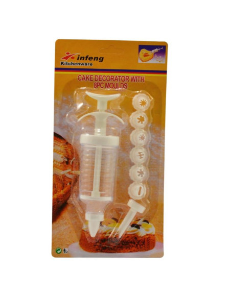 Dekorator do ciast strzykawka + 8 końcówek plastikowy