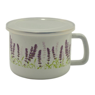Kubek emalia 12cm lawenda z/p