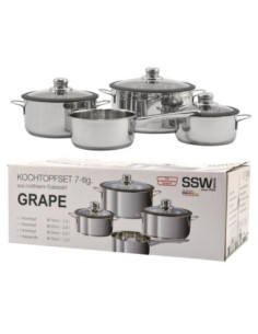 Garnki  7 elementów nierdzewne SSW Grape 400100 2