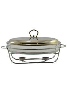 Brytfanna szklana z podgrzewaczem 3L 43x24,5x15,5cm HASU5 2