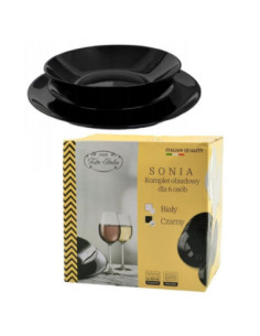 Serwis obiadowy 18 elementów Sonia czarny Festa Italia 2