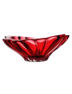 Salaterka kryształ Bohemia Plantica Red 33cm 2