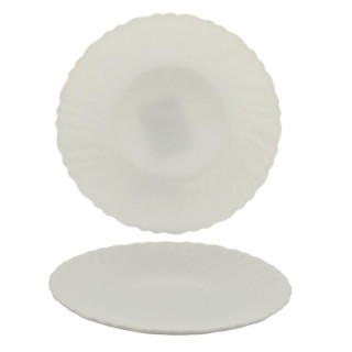 Talerz Agnes deserowy 15cm biały zkło hartowane