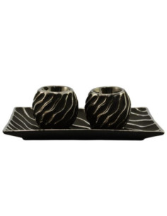 Patera ceramiczna 26x16,5cm + 2 świeczniki WB7 2