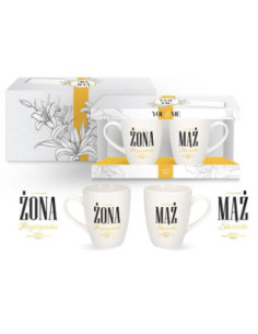 Kubki 2 sztuki 300ml ceramiczne Żona Przystojniaka/Mąż Ślicznotki 2
