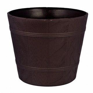 Doniczka drewnopodobna 0 fi 17cm h:14,5cm brąz 0899
