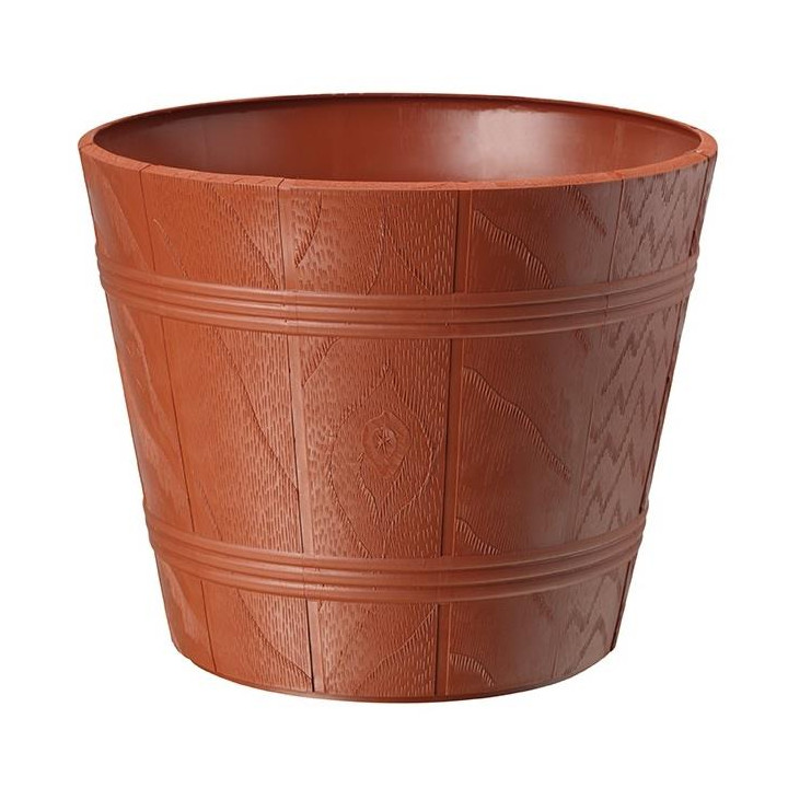 Doniczka drewnopodobna 0 fi 17cm h:14,5cm terrakota 0899