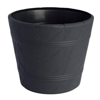 Doniczka drewnopodobna 0 fi 17cm h:14,5cm antracyt 0899
