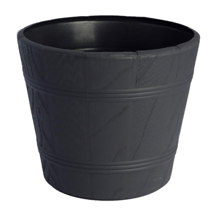 Doniczka drewnopodobna 0 fi 17cm h:14,5cm antracyt 0899