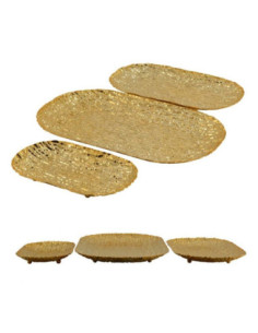 Świeczniki 3szt metal złoty 26cm/35cm/33cm 2