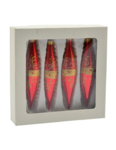 Bombki szklane 4szt 150mm sople dekorowane mix 2