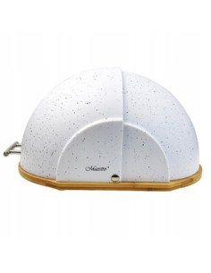 Chlebak z drewnianą podstawą MR-1678G biały 2