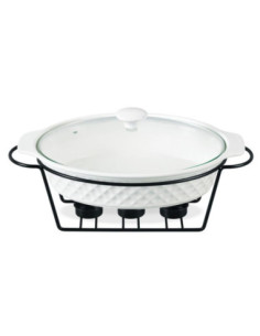 Brytfanna z podgrzewaczem 37,5cm 2,3L Maestro MR-11559-74 biała 2