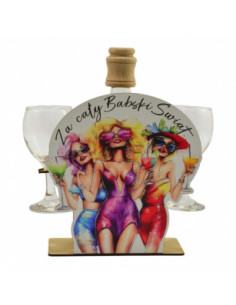 Karafka szklana Babski Świat 857 +2 kieliszki do wina 2