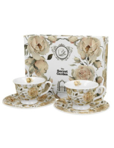 Filiżanki ze spodkami 2 sztuki 100ml Róże espresso 2