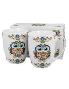 Kubki 2 sztuki 350ml ceramiczne Sowa 2