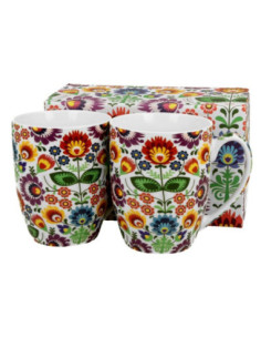 Kubki 2 sztuki 360ml ceramiczne Łowicz 2