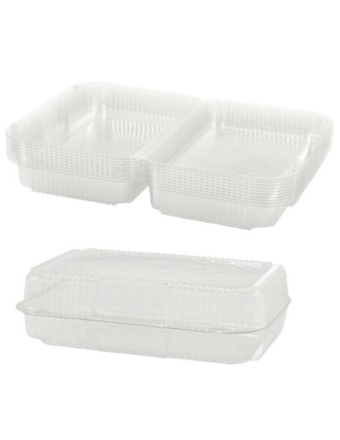 Pojemniki jednorazowe zamykane 18,8x11,9x6cm 10 sztuk